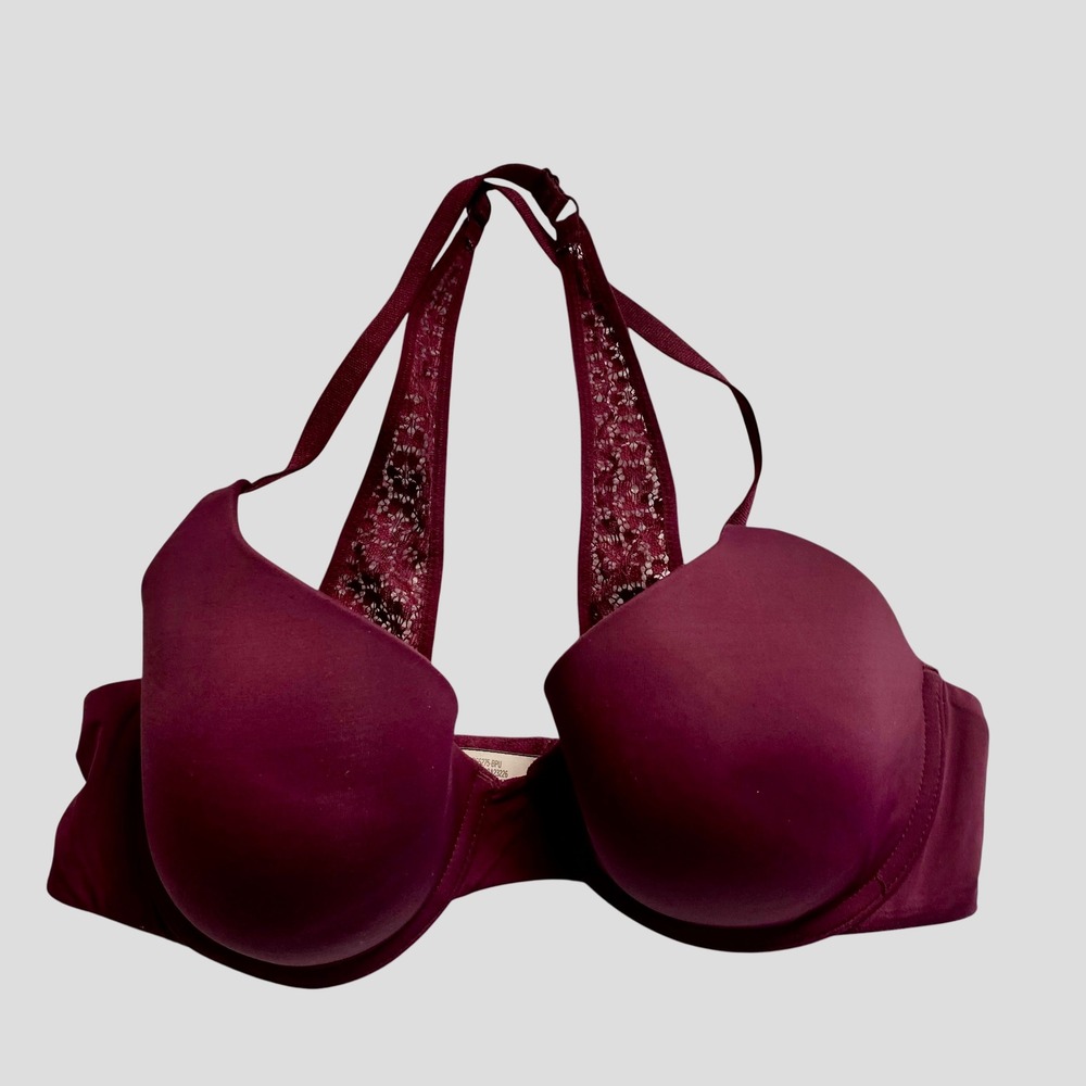 Victoria's Secret 34C‎ Burgundy Lace Racerback Padded Bra